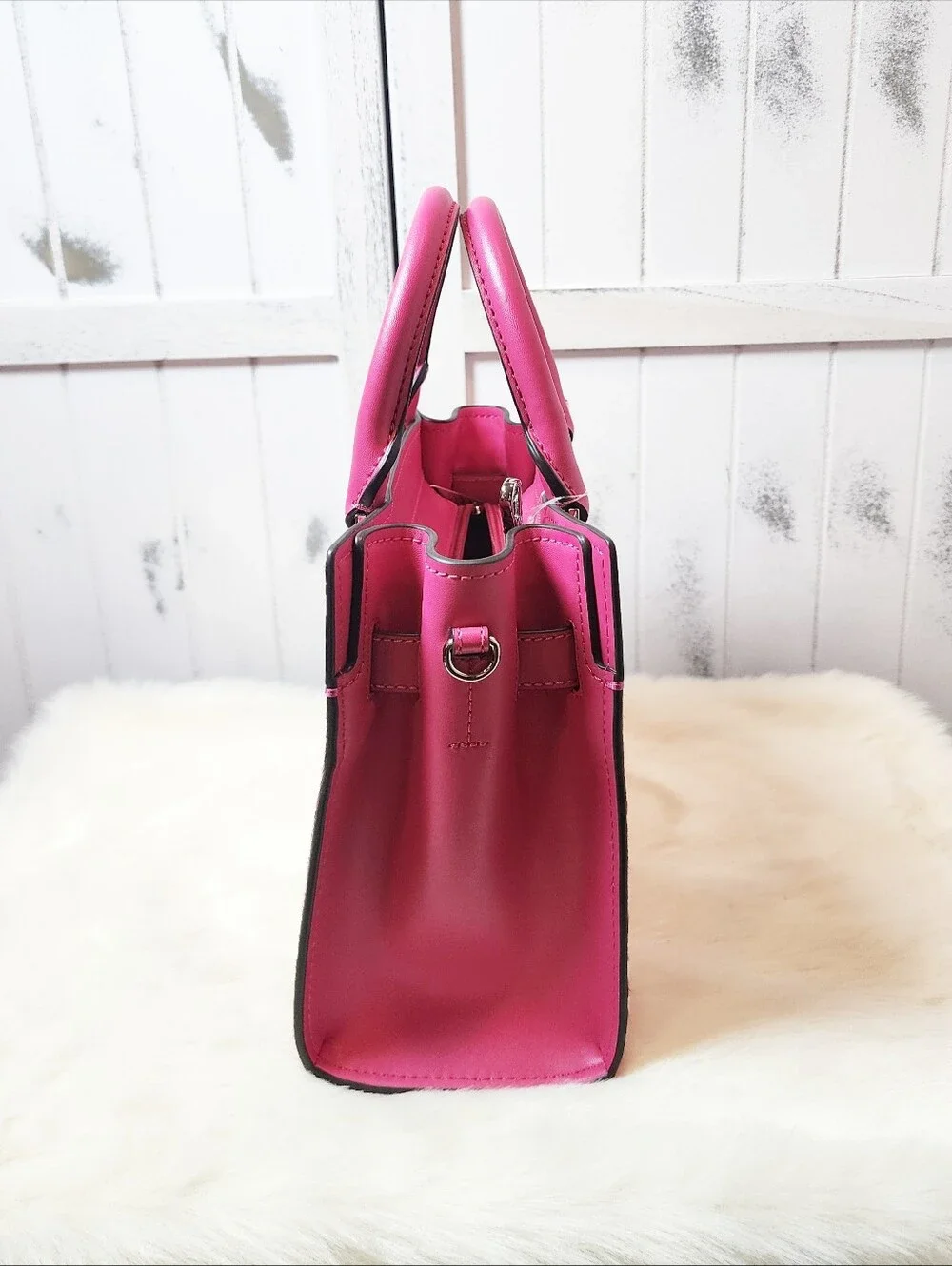 Michael Kors Small Hamilton Pink Zebra Calf-Hair Crossbody Bag